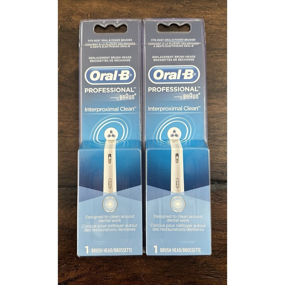 New Oral B Interproximal Clean Toothbrush Replacement Brush Head 2 packs NEW